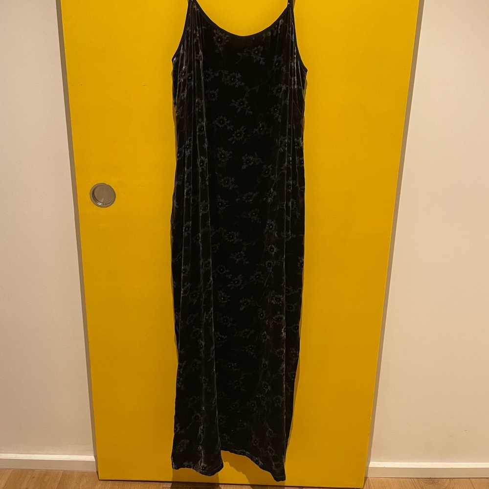 Margaret O’Leary velvet maxi dress with slits
